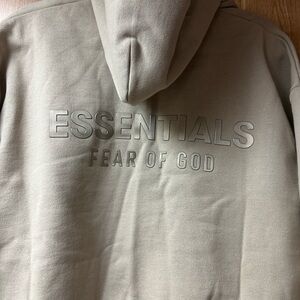 Fear of God Essentials Beige Hoodie